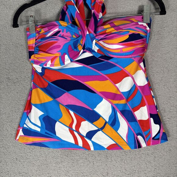 NWT Trina Turk Rio Convertible Bandeau Tankini Set Women’s Size 6 Psychedelic - Picture 5 of 16
